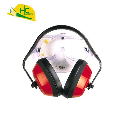 降躁頭圈式耳罩&#x2B;護目鏡&#x2B;防護口罩三件組 H-3
